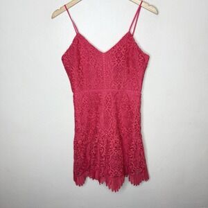 bb dakota red lace dress BB Dakota In the Moment Lace Women's Dress Scarlet Red : 8
